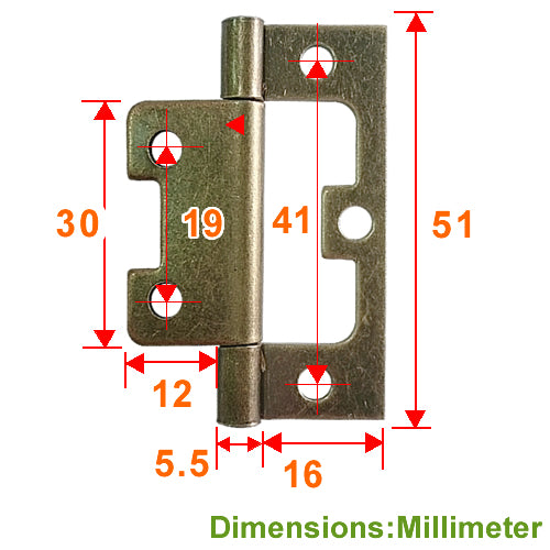 No folding 51mm hinge - bronze JD151BK