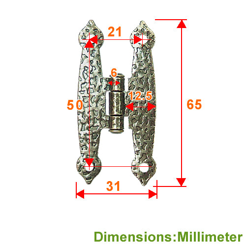 Small country embossed hinge - bronze JH002BK