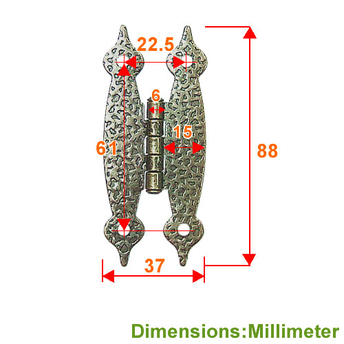Large Country Embossed Hinge - Green Bronze JH003BK