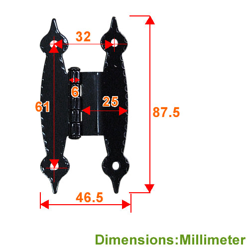 Water Ripple 010 Hinge - Black JH010BL