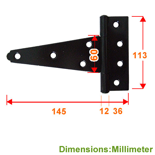Long Gravity Arrow Type Large Hinge - Black JY006BL