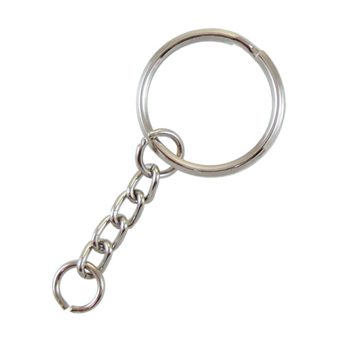 A001 25mm key ring four-eye short chain-nickel color KA001NI