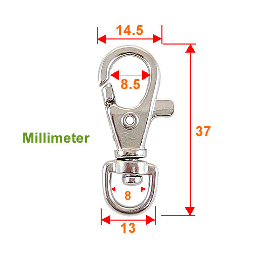 D010 Key chain ring + four-eye chain + double circle - Nickel color KD010NI