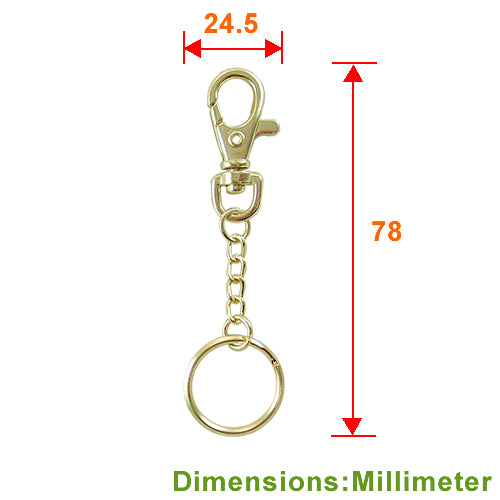D002 Key chain ring + four-eye chain + double circle - bronze gold KD002YG