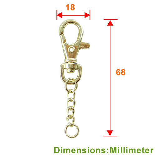 D003 Key chain ring + four-eye chain-bronze gold KD003YG