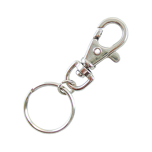 D005 Keychain Ring + Double Ring-Nickel KD005NI