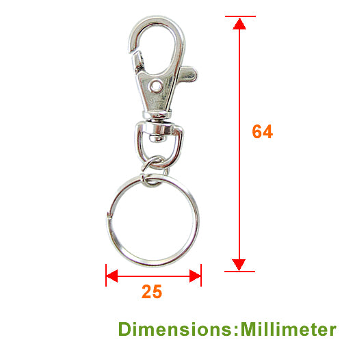 D005 Keychain Ring + Double Ring-Nickel KD005NI