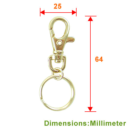 D005 Keychain Ring + Double Circle - Bronze Gold KD005YG