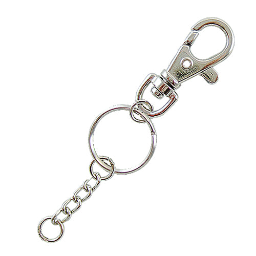 D010 Key chain ring + four-eye chain + double circle - Nickel color KD010NI