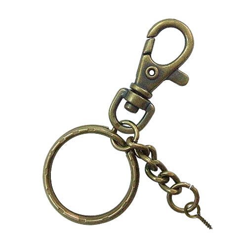 D308 key chain ring + four-eye rough grinding chain + engraved double circle + sheep's eye - bronze KD308BK