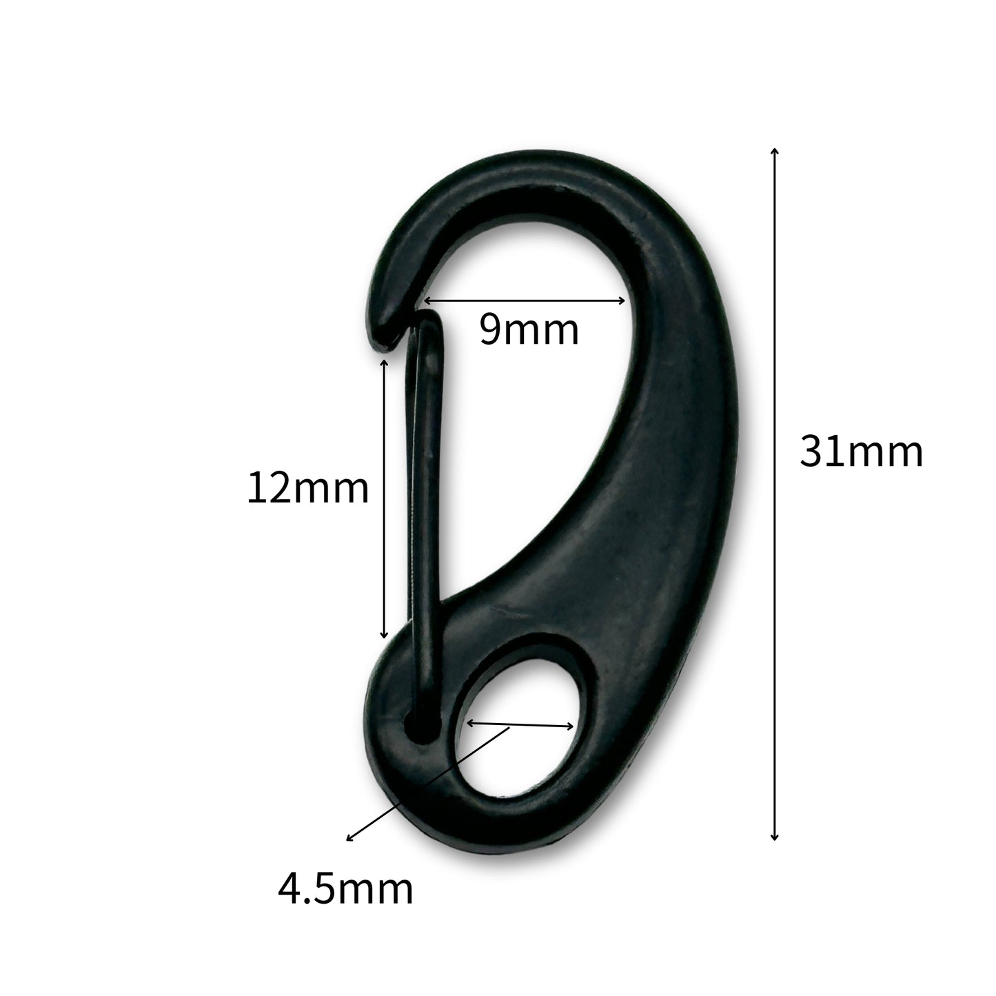 KD610BL baby buckle large zinc hook-baked matt black
