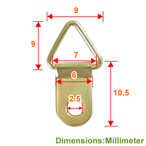 Triangle-double piece-single hole 6x10.5mm-bronze (gold) color QD0611YG