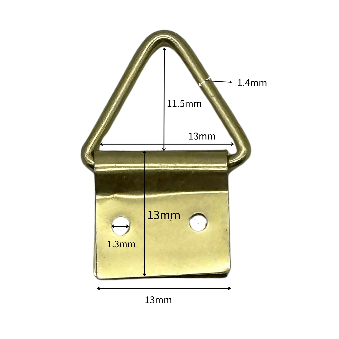 Triangle - Double piece - Double hole 13 x 13 mm - Bronze gold <small hole> QD1313YG