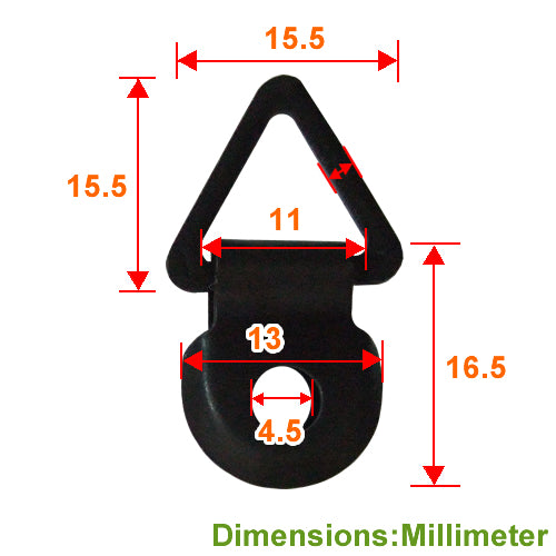 Triangular iron plate-gravity type-double piece-single hole-black QD1417BL