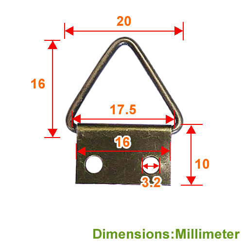 Triangle-double piece-double hole 16x10mm-bronze QD1611BK