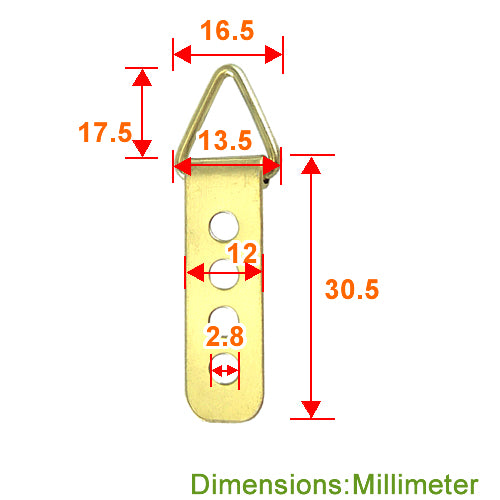 Triangle-single piece-four holes 9x30mm-bronze (gold) color QS0930YG