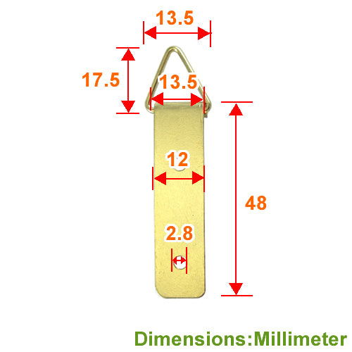 Triangle-single piece-double hole 12x48mm-bronze (gold) color QS1248YG