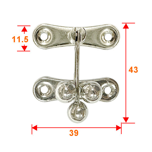 Three-bead box buckle - nickel YA005NI