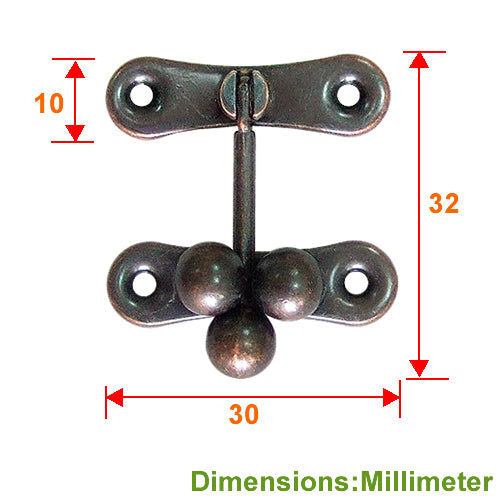 Three-bead lock for small case - red bronze YA015BR