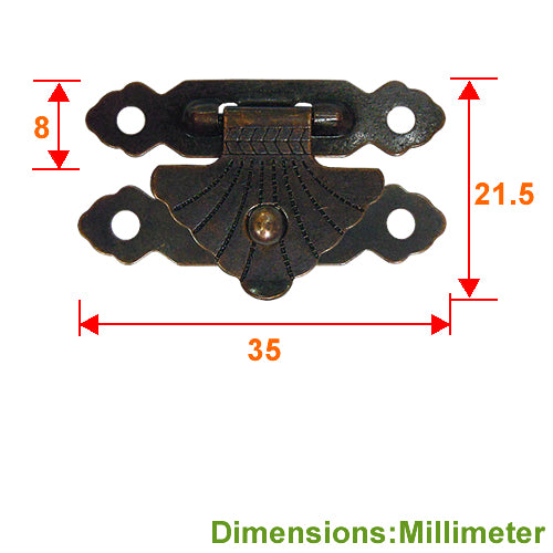 Retro large box buckle - red bronze YA021BR