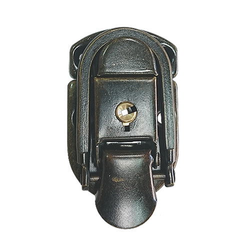Round Antique Box Buckle with Lock - Dark Bronze YA023BK