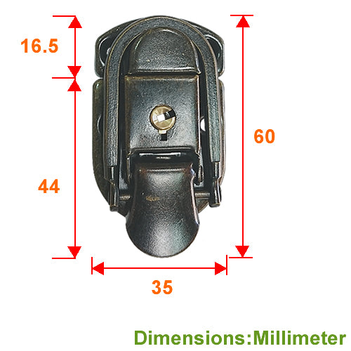 Round Antique Box Buckle with Lock - Dark Bronze YA023BK