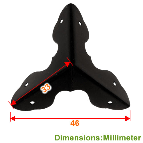 Fancy three-sided corner sealing 33mm- black YB006BL