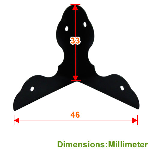 Fancy two-sided corner sealing 33mm- black YB016BL