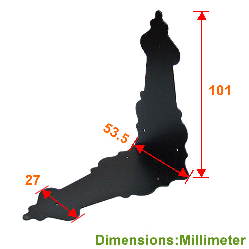 Pirate Box/Cabinet Large Corner Thickness 1.5mm - Black YB101BL