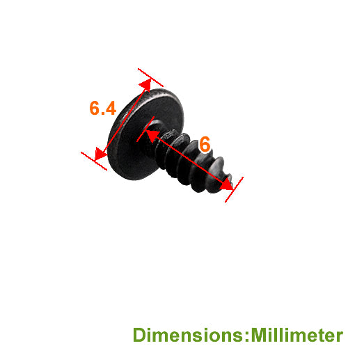 Round head 6mm wood screw - black YC060BL