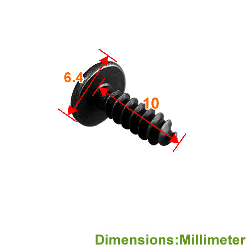 Round head 10mm wood screw - black YC100BL