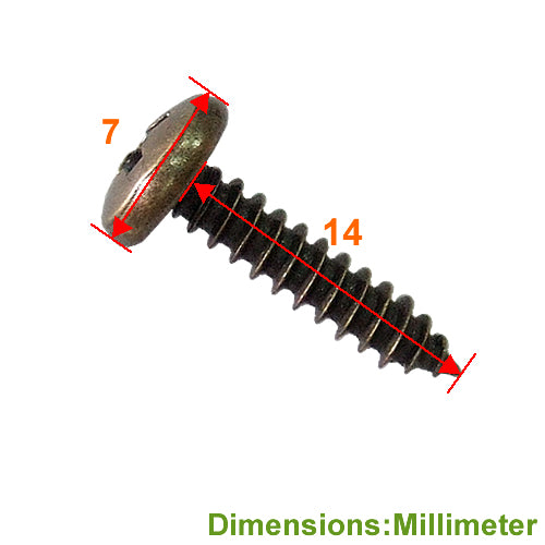 Thick round head 14mm wood screw-bronze <heat treatment> YC141BK