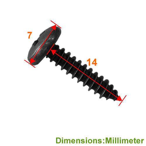 Thick round head 14mm wood screw - black <heat treatment> YC141BL