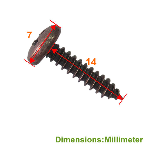 Thick round head 14mm wood screw - red bronze <heat treatment> YC141BR