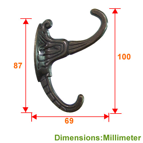 Carved model with large hanging hooks for both ears - Bronze YD131BK