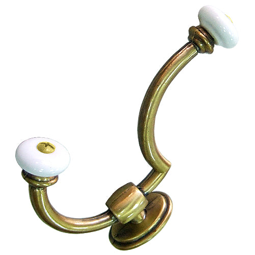 Ceramic Country Windbreaker Hook - Coffee Ancient vs. Pure White YD138CF