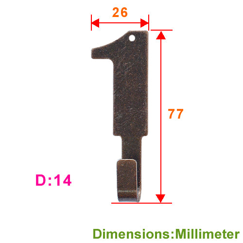 Japanese Country Style Number Hook【1】-Red Bronze YD601BR