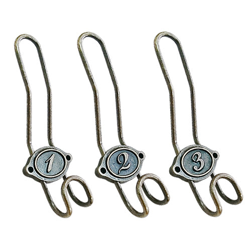 Japanese double line number hook 1 2 3 (3 pieces in a pack) - Bronze YD620BK