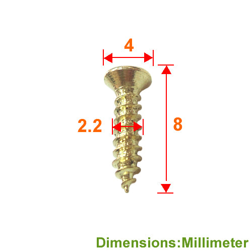Flat head 8mm wood screw-bronze gold YF080YG