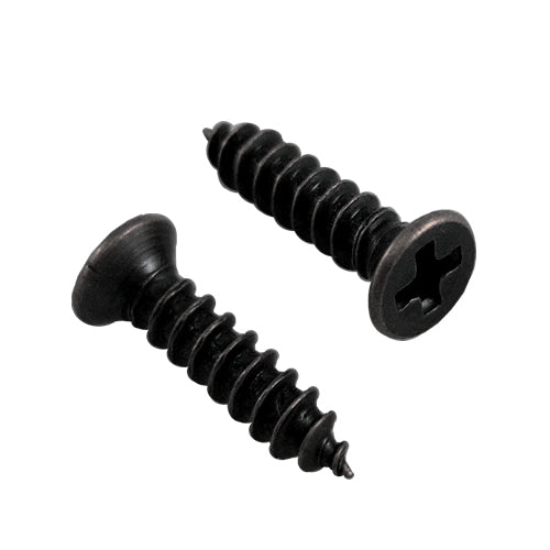 Flat head 12mm wood screw - black YF120BL