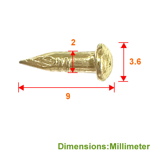 Iron nail semi-round head/ball head 7.5mm-bronze gold-YN075YG