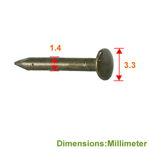 Iron nail semi-round head/ball head 10mm-bronze color-YN100BK