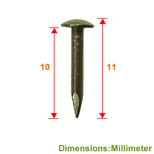 Iron nail semi-round head/ball head 10mm-bronze color-YN100BK