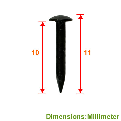 Iron nail half round head/ball head 10mm- black- YN100BL