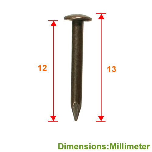 Iron nail semi-round head/ball head 12mm- red bronze- YN120BR