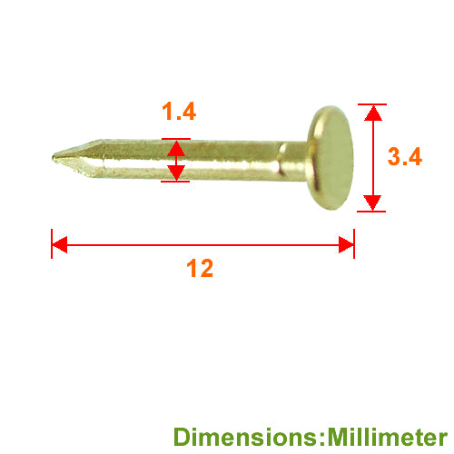 Iron Nail Flat Head 12mm- Bronze Gold- YN121YG