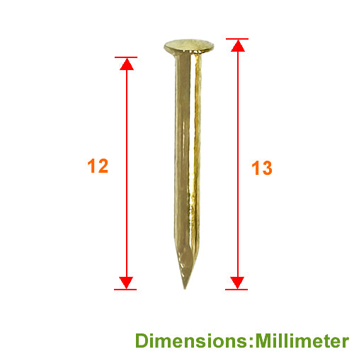 Iron nail small semi-round head/ball head 12mm-bronze gold-YN122YG