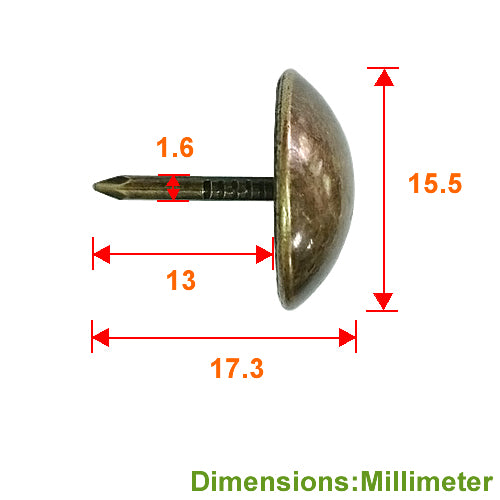 Sofa Nails Foam Nails Ø 15.5mm - Bronze Color - YN216BK