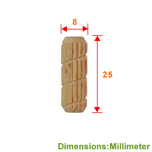 Grade A Spiral Dowel 8x25mm - Beech YW508WD_25