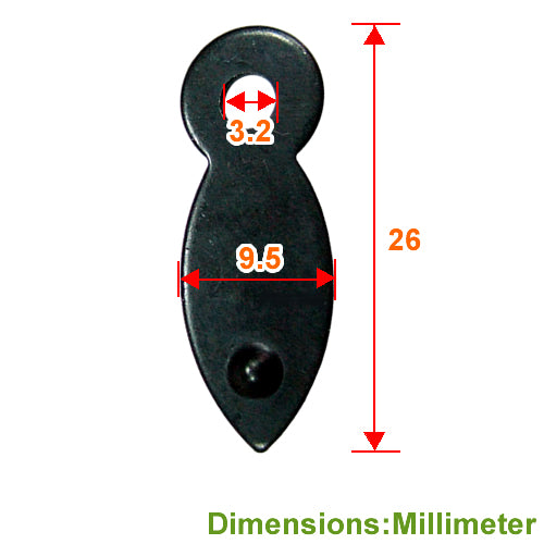Tongue - Large 26x9.5mm - Black - Black YY003BL